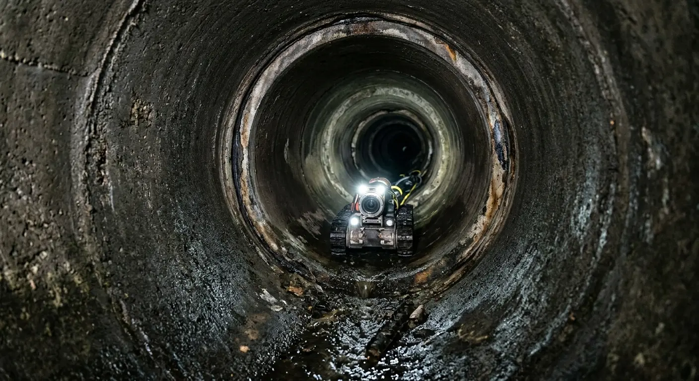 Robotic sewer camera inspecting pipe interior for Sewer Line Repair in Fairhaven